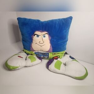 Disney Buzz Lightyear Blue and Green Stuffed Pillow